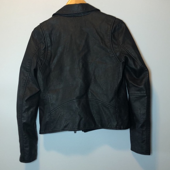 Blank NYC Moto Jacket Women’s Small Black Vegan Faux Leather Grunge Zippers Goth - Picture 12 of 17